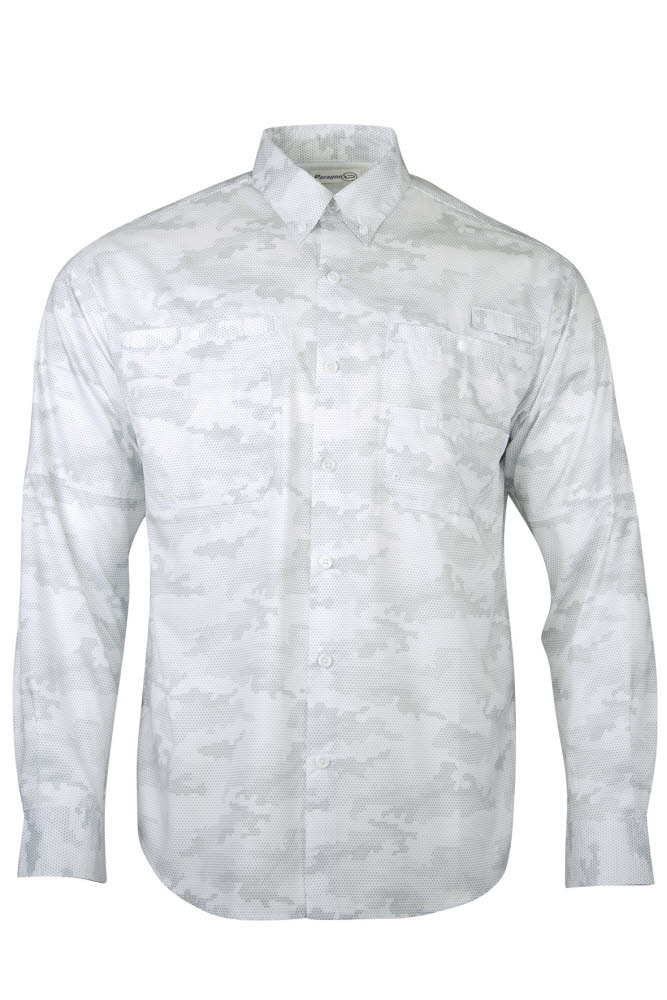 Men's Camo Print Fishing Shirt at Stitch Logo