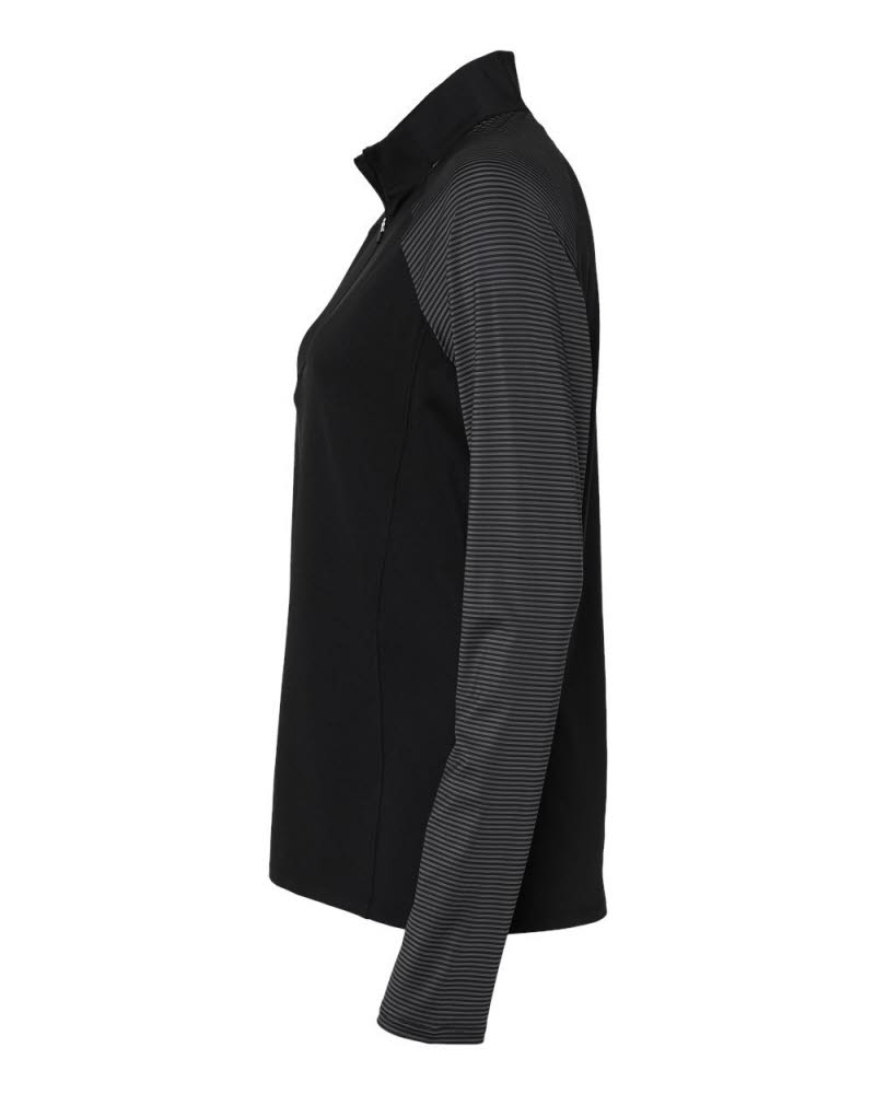 Women's Adidas Stripe Block Quarter Zip at Stitch Logo