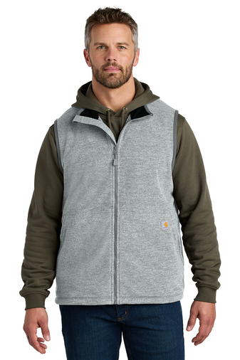 CT106418 Textured Carhartt Fleece Vest at Stitch Logo