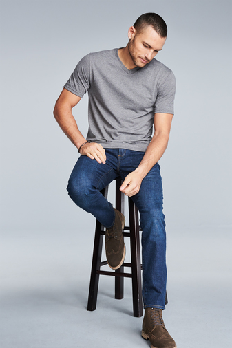 DT1350 Men's Perfect Tri V-Neck Tee at Stitch Logo