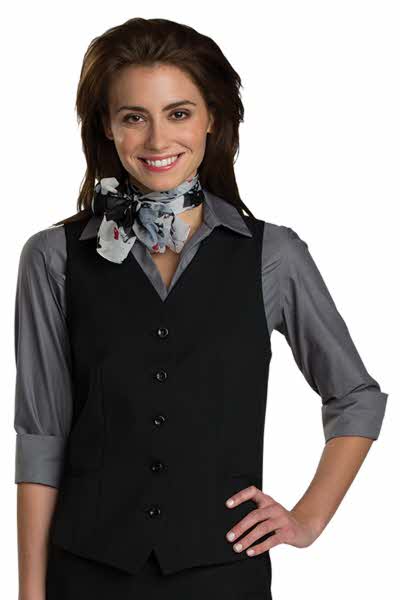 Women's High Button Suit Vest | Stitch Logo Uniform