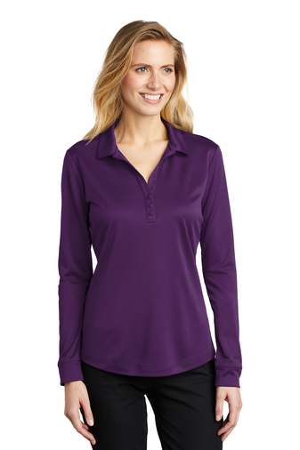 Women's Silk Touch Sleeve Purple Polo Shirt