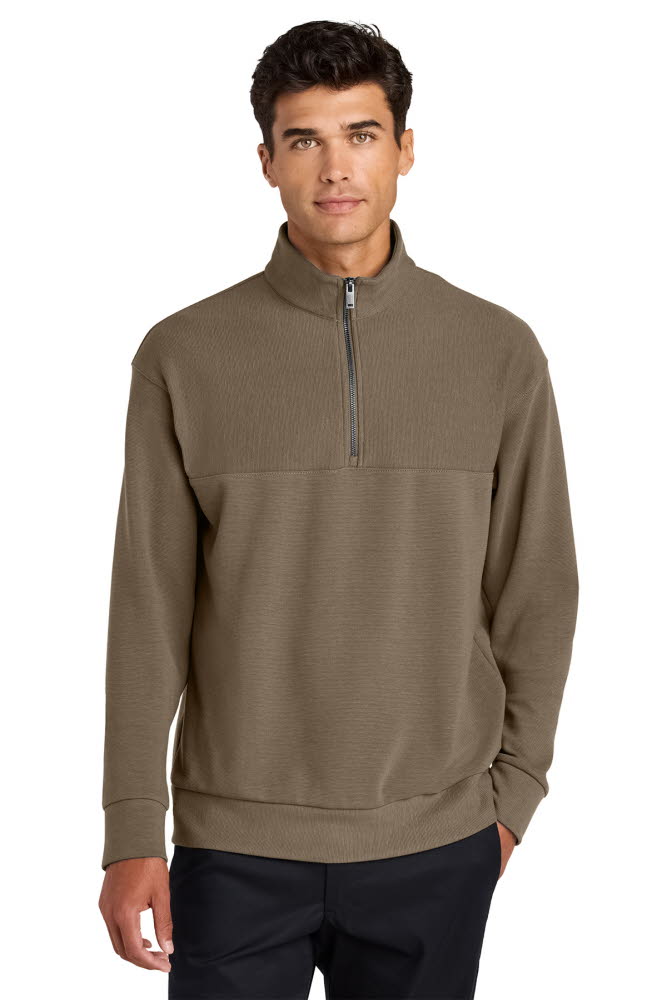 Men's Textured Quarter Zip at Stitch Logo