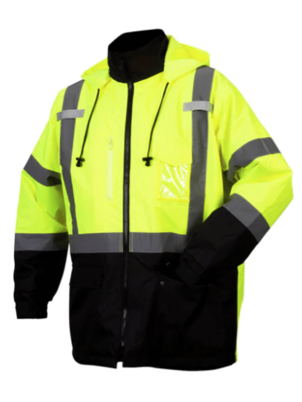 CLASS 3 Hi Vis Waterproof Long Safety Jacket