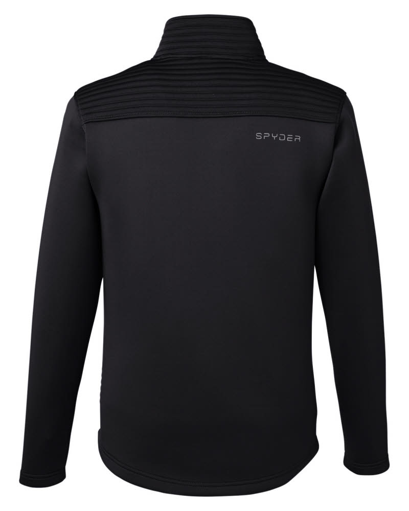 Spyder Men's Full Zip Bonded Knit Vest – Stand Collar, Invisible Pockets – Sizes S-3XL (Black/Gray)