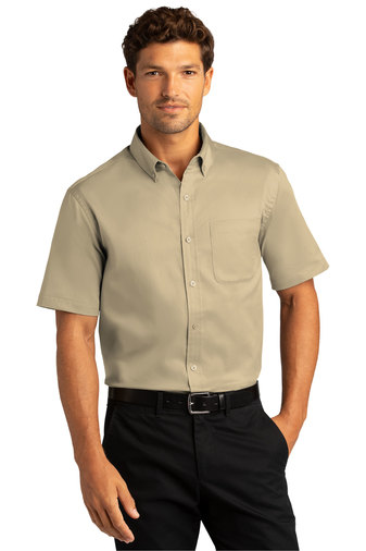 W809 Men's Wrinkle Resistant Short Sleeve Twill Shirt
