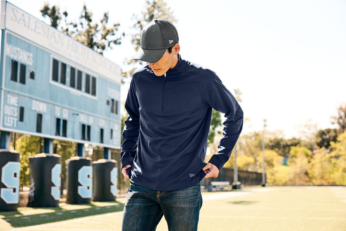 New Era Stand Out Quarter Zip Pullover at Stitch Logo