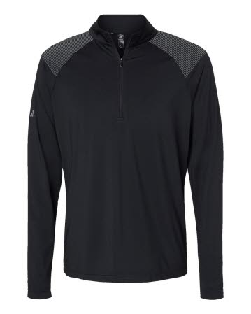 Men's Adidas Shoulder Stripe Quarter Zip at Stitch Logo
