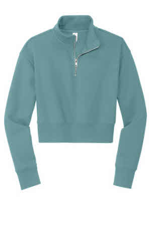 DT6111 Cropped Quarter Zip Pullover | Stitch Logo
