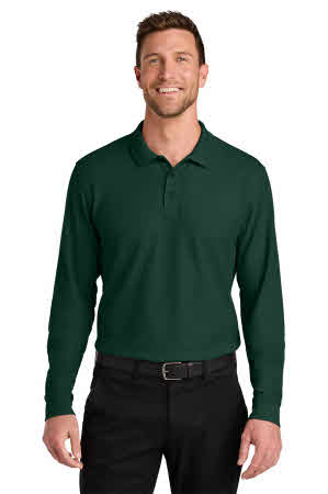 Men's Long Sleeve Wearever Pique Polo at Stitch Logo