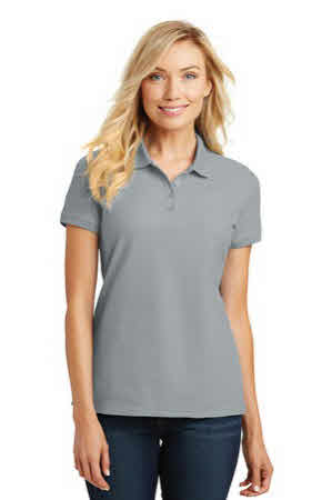 L100 Grey Polo Shirt Womens | Custom Embroidered