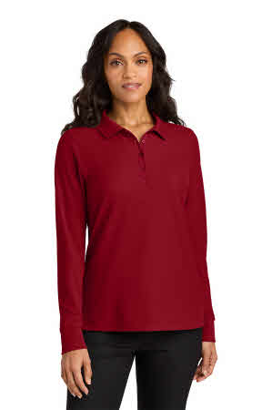 Women's Wearever Long Sleeve Polo at Stitch Logo