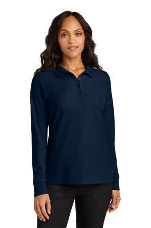 Women's Wearever Long Sleeve Polo at Stitch Logo