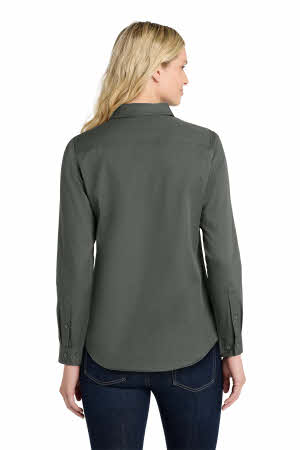 women's green dress shirt 3/4 Sleeve Notch Button-Front Shirt, Green Green / XL main image 0