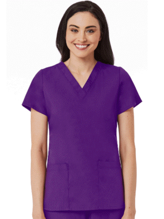 Women's Two Pocket Scrub Top | Red Panda