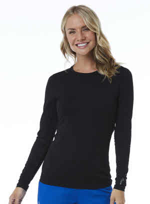 Elainilye Fashion Under Scrubs For Women Long Sleeve Turtleneck Comfortable  Bottom Shirt Long Sleeve Top Undershirt,Black 