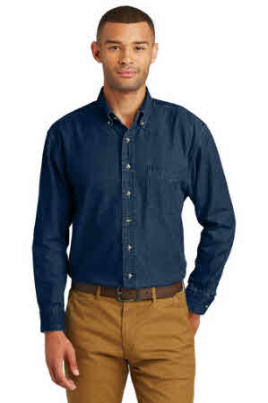 Port Authority Ladies Long Sleeve Perfect Denim Shirt