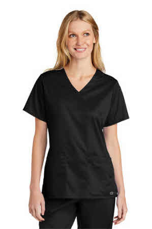 トップス 335 WW4560 Women's Stretch Scrub Top with Lower Pockets